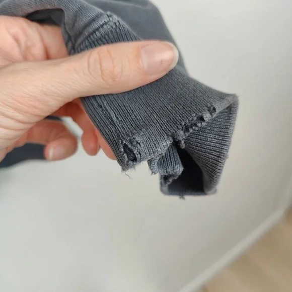 John Elliott Sweatshirt Mens Large 3 Grey Washed Distressed Sweatshirt Grunge - Picture 4 of 14